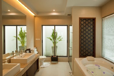 Master Bathroom with Terrace View